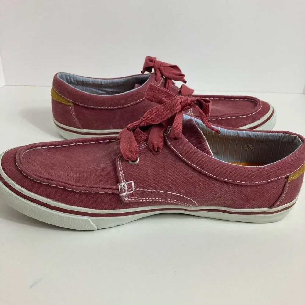 Mens Timberland Canvas EarthKeepers Shoe Sneaker Light Maroon‎ 11M